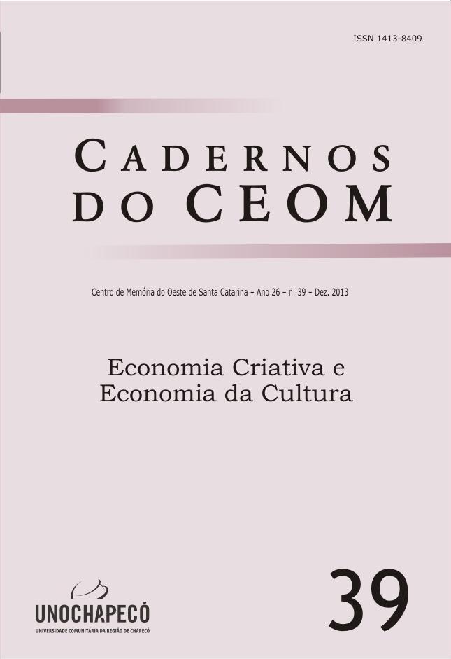 					View Vol. 26 No. 39: Economia Criativa e Economia da Cultura
				