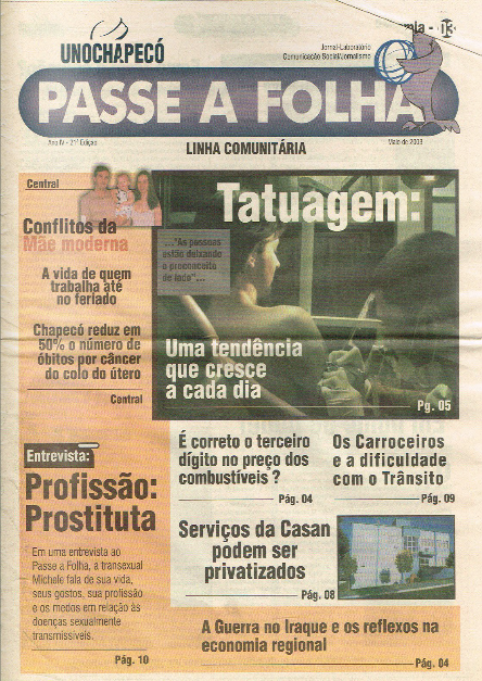 PASSE A FOLHA: MAIO DE 2003